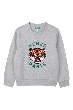 felpa in cotone grigio KENZO KIDS | K61509A55
